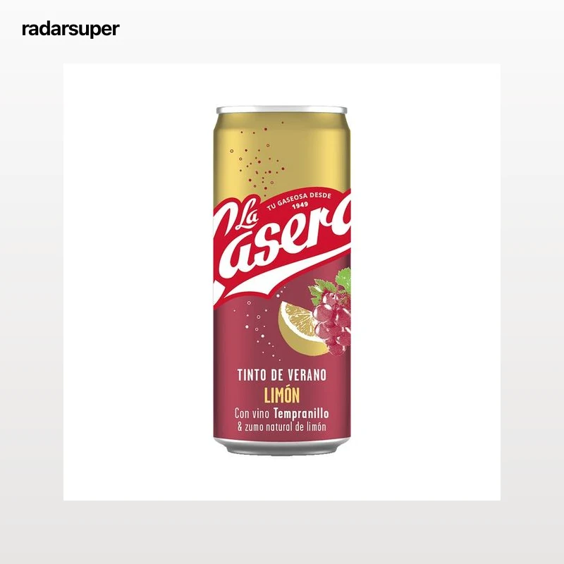 LA CASERA Tinto de verano con zumo natural de limón LA CASERA lata de 33 cl.