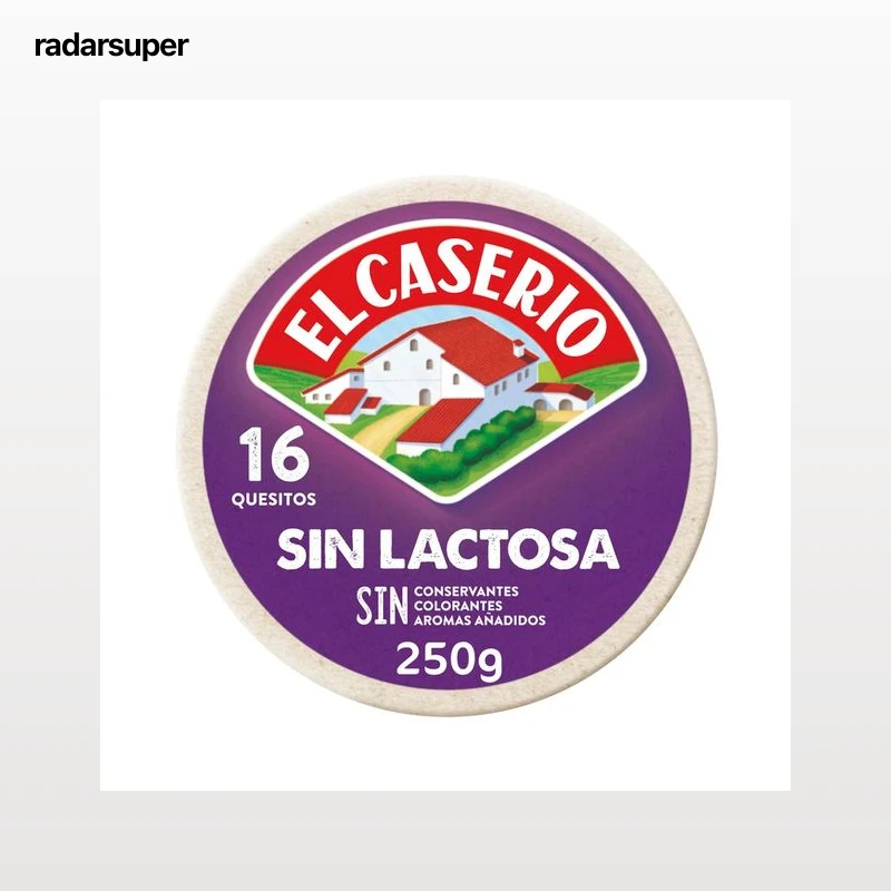 EL CASERÍO Queso en porciones sin lactosa 16 quesitos EL CASERIO 250 g.