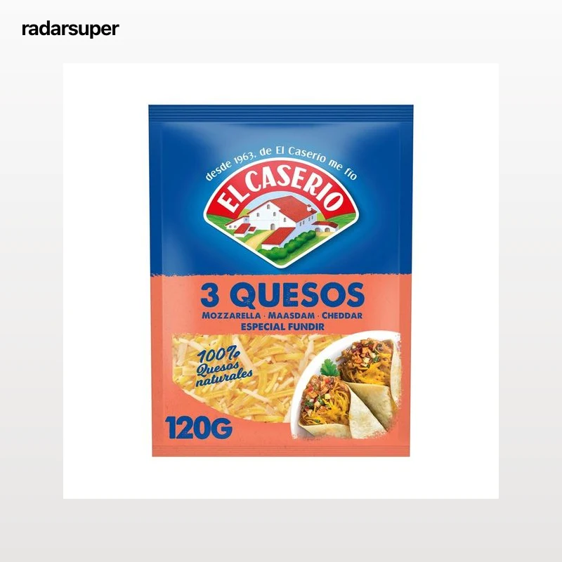 EL CASERÍO Queso rallado 3 quesos 100 % natural EL CASERIO 120 g.