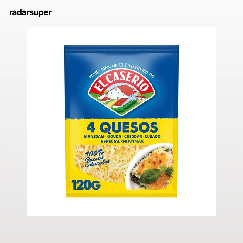 EL CASERÍO Queso rallado 4 quesos 100 % naturales EL CASERIO 120 g.
