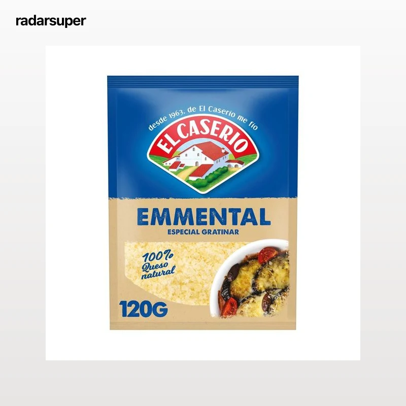 EL CASERÍO Queso rallado Emmental 100 % natural EL CASERIO 120 g.