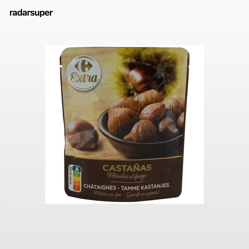 Castañas enteras peladas al fuego Extra Carrefour 100 g