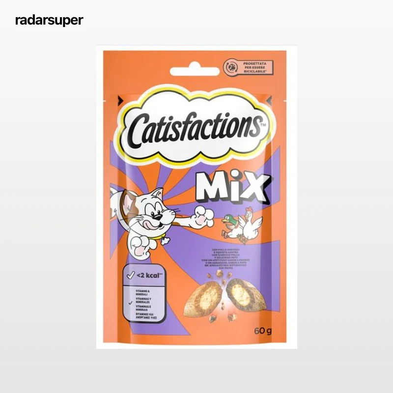 Catisfactions Premios para Gatos Sabor Mixto de Pollo y Pato 60g