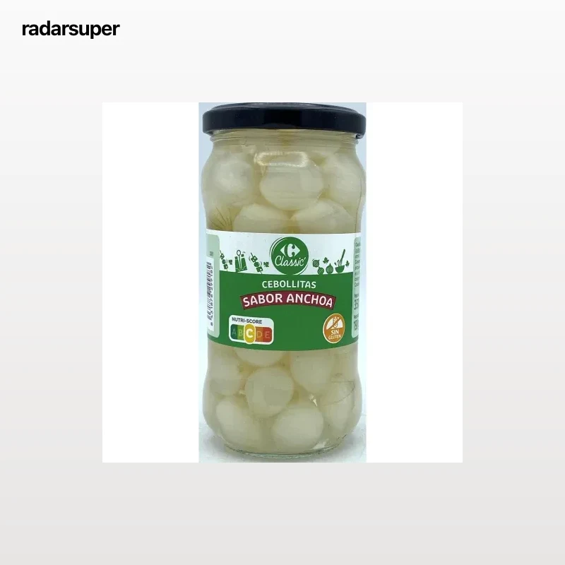 Cebollitas sabor anchoa Classic Carrefour 190 g.
