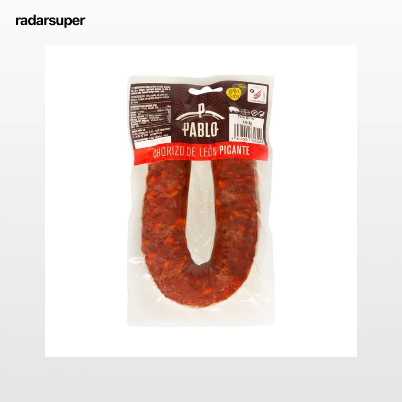CECINAS PABLO Chorizo de León picante, elaborado sin gluten CECINAS PABLO 450 g.