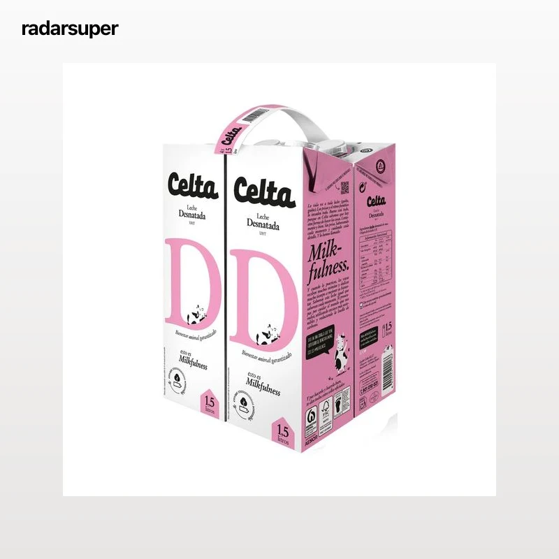 CELTA Leche desnatada de vaca con bienestar animal garantizado 4 x 1.5 l.