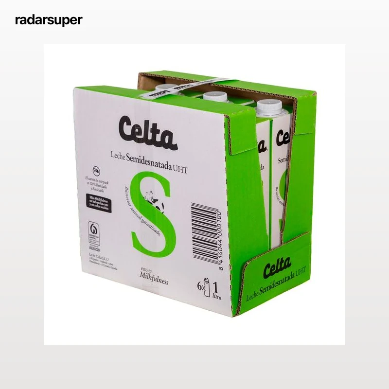 CELTA Leche semidesnatada de vaca 6 x 1 l.