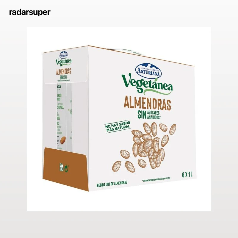 CENTRAL LECHERA ASTURIANA Bebida de almendras sin azúcares añadidos  Vegetánea 6 x 1 l.