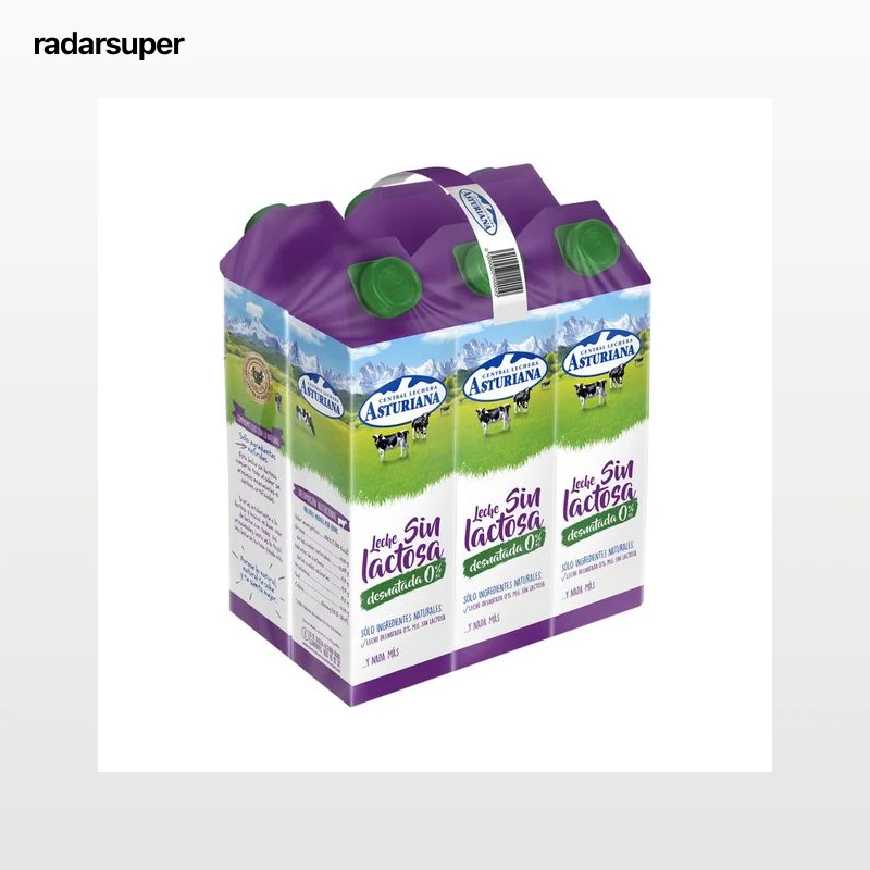 CENTRAL LECHERA ASTURIANA Leche desnatada 0% materia grasa sin lactosa  6 x 1l.