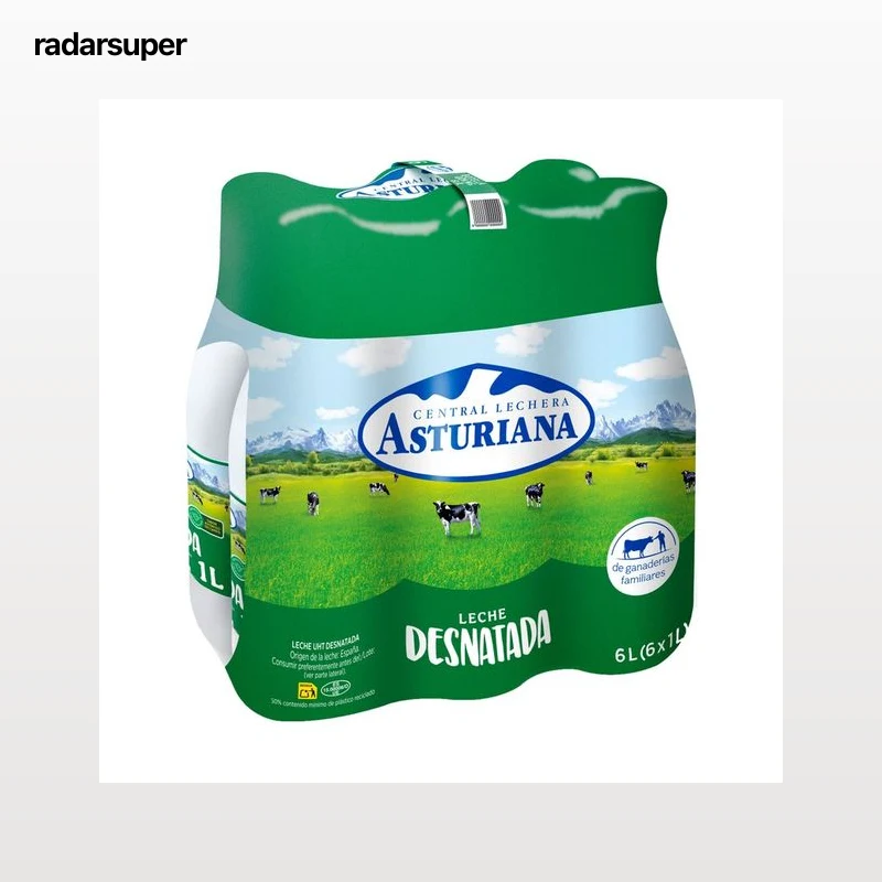 CENTRAL LECHERA ASTURIANA Leche desnatada botella 6 x 1 l.