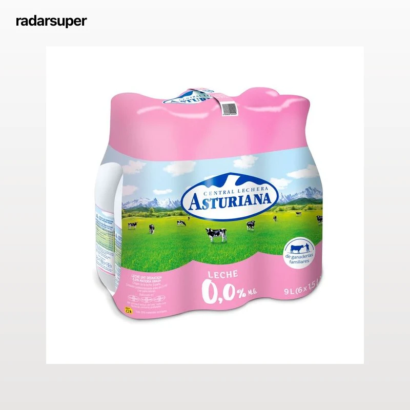 CENTRAL LECHERA ASTURIANA Leche de vaca desnatada (0,0% materia grasa) de origen español 6 x 1.5 l.