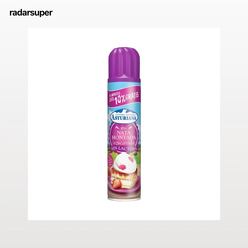 CENTRAL LECHERA ASTURIANA Nata montada azucara y sin lactosa en spray (27% de materia grasa) CENTRAL LECHERA ASTURIANA 250 g.