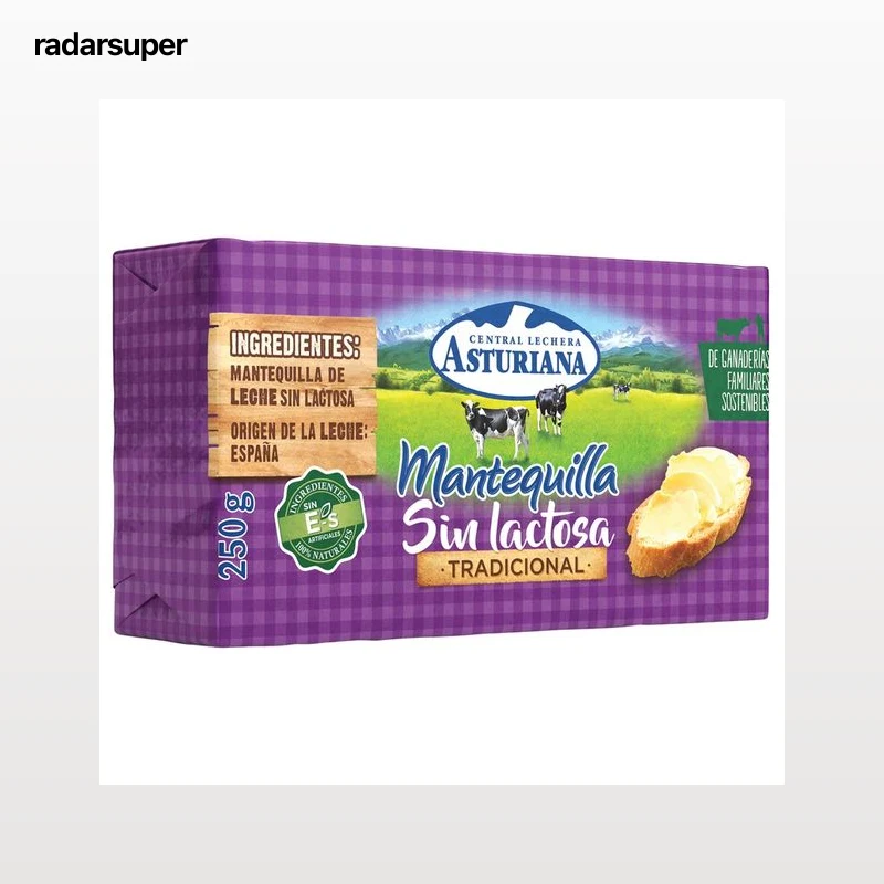 CENTRAL LECHERA ASTURIANA Pastilla de mantequilla tradicional sin lactosa CENTRAL LECHERA ASTURIANA 250 g.