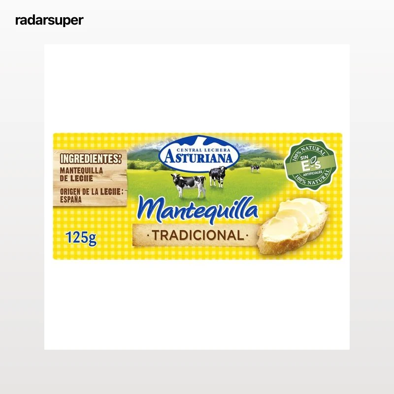 CENTRAL LECHERA ASTURIANA Pastilla de mantequilla tradicional sin sal CENTRAL LECHERA ASTURIANA 125 g.