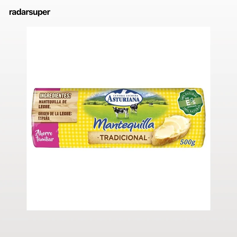 CENTRAL LECHERA ASTURIANA Rulo de mantequilla tradcional sin sal CENTRAL LECHERA ASTURIANA 500 g.