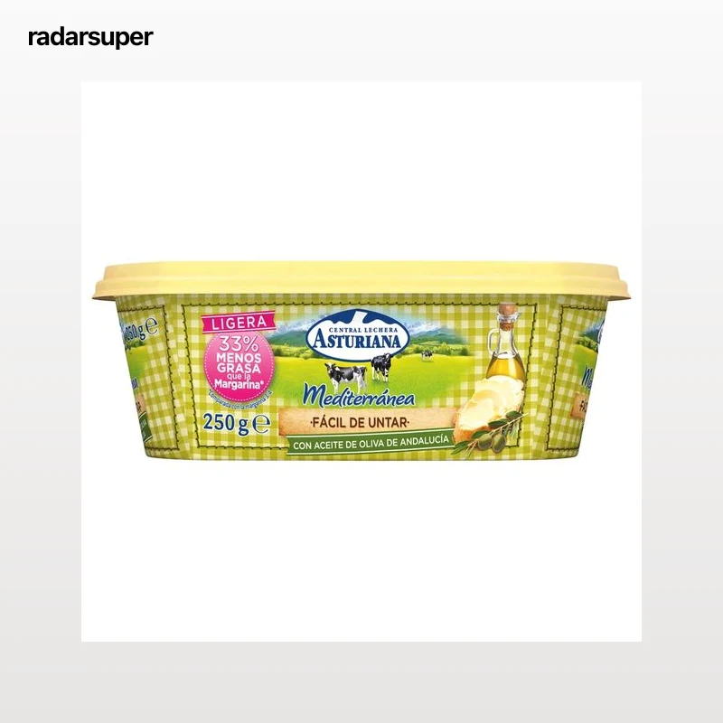 CENTRAL LECHERA ASTURIANA Tarrina de materia grasa para untar 40% con aceite de oliva 250 g.