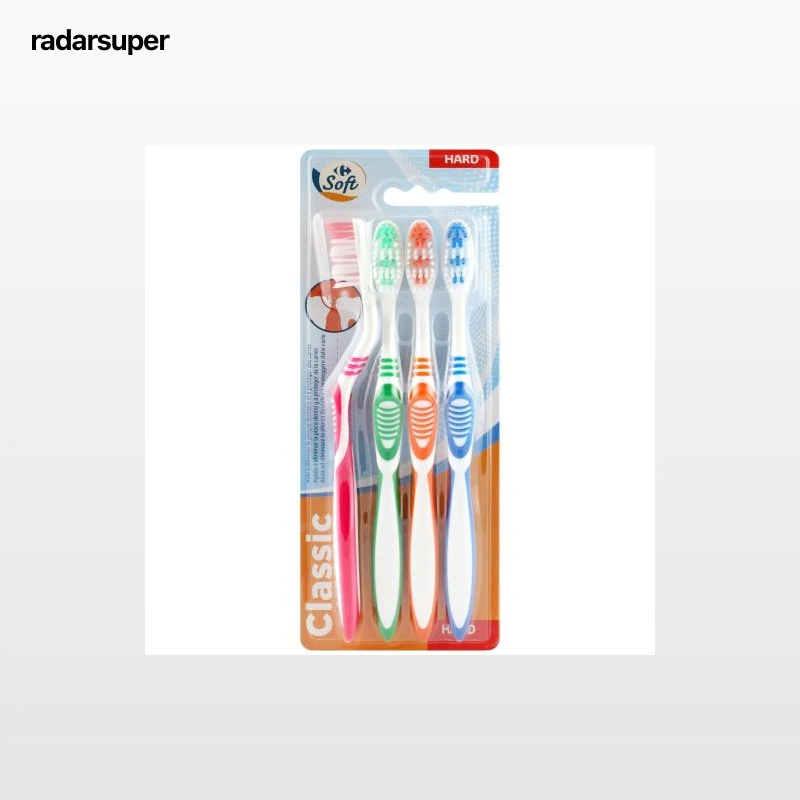 Cepillo de dientes duro Soft Carrefour 4 ud.