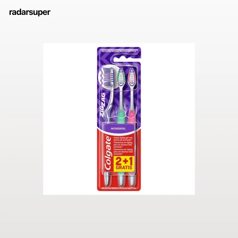 Cepillo de dientes medio limpieza profunda ZigZag Colgate 2 ud.
