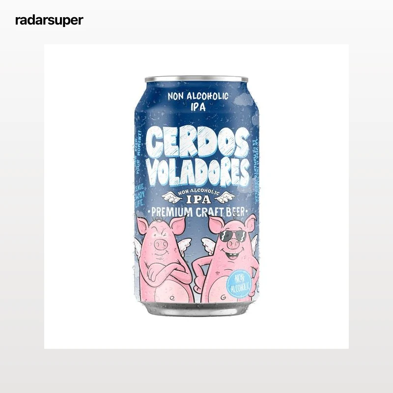 CERDOS VOLADORES Cerveza ipa sin alcohol lata 33 cl.