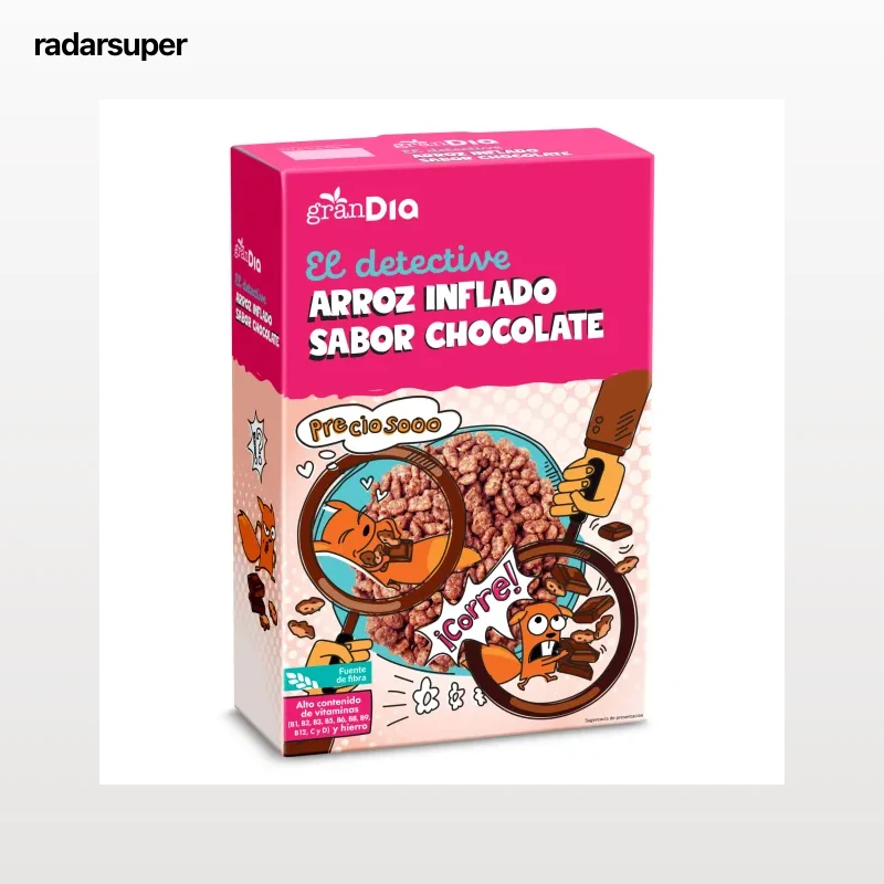 Cereales de arroz inflado con chocolate Gran Dia 500 g