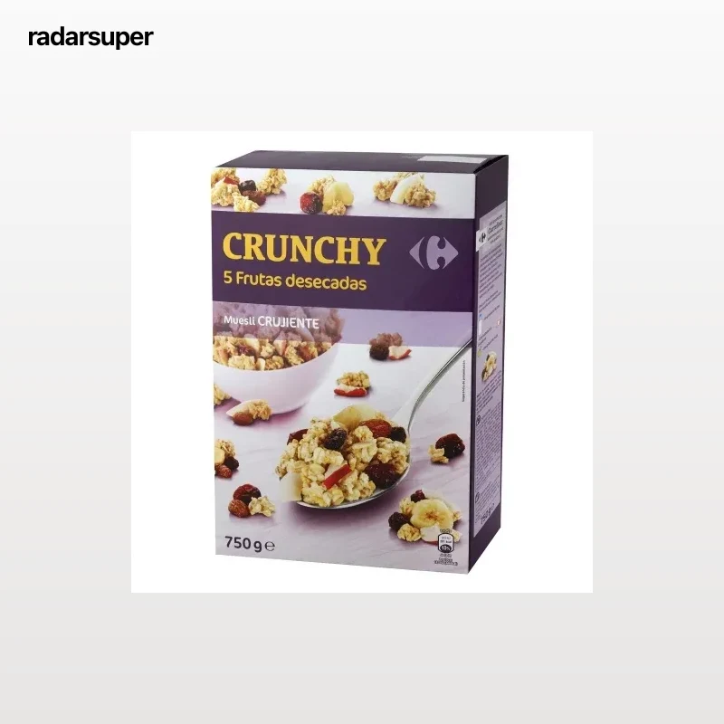 Cereales con frutas desecadas Muesli Carrefour 750 g.