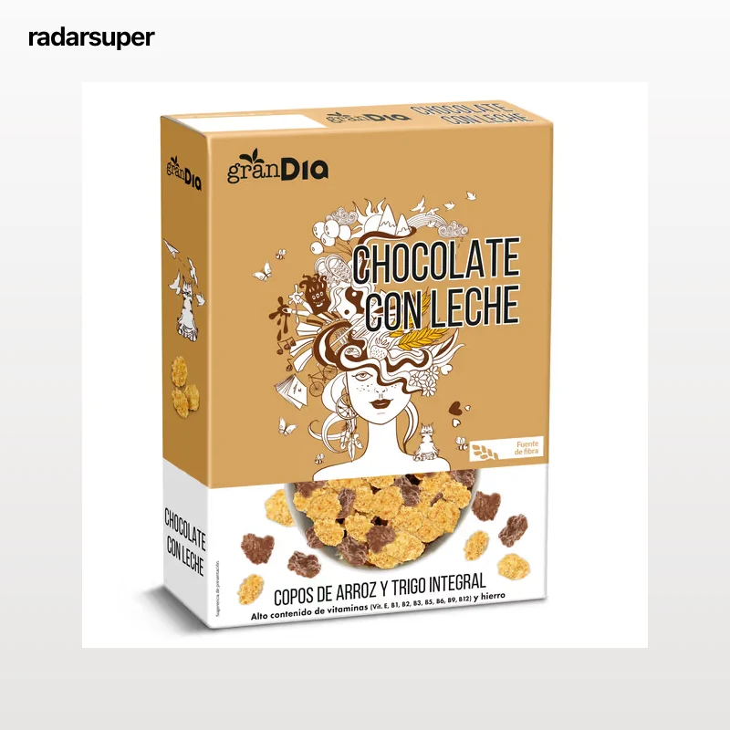 Cereales copos de arroz y trigo integral con chocolate Gran Dia 300 g