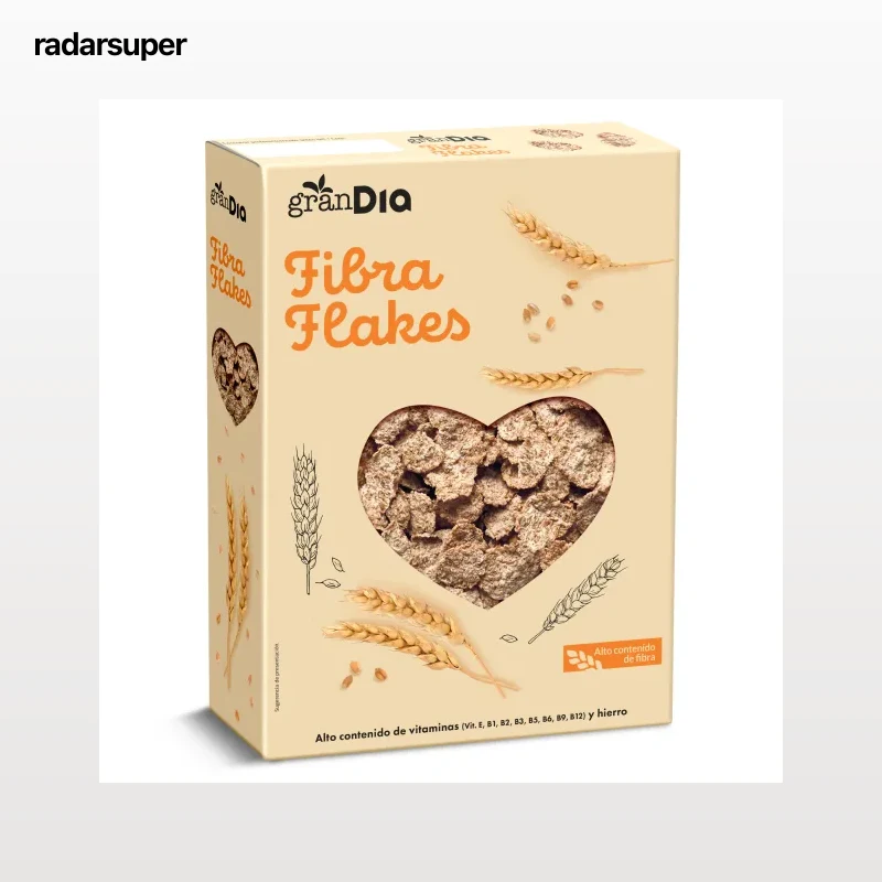 Cereales copos de trigo integral fibre flakes Gran Dia 375 g