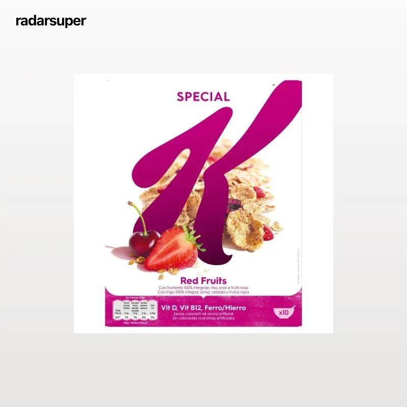 Cereales de arroz y trigo integral con frutas rojas Special K Kellogg's 300 g.