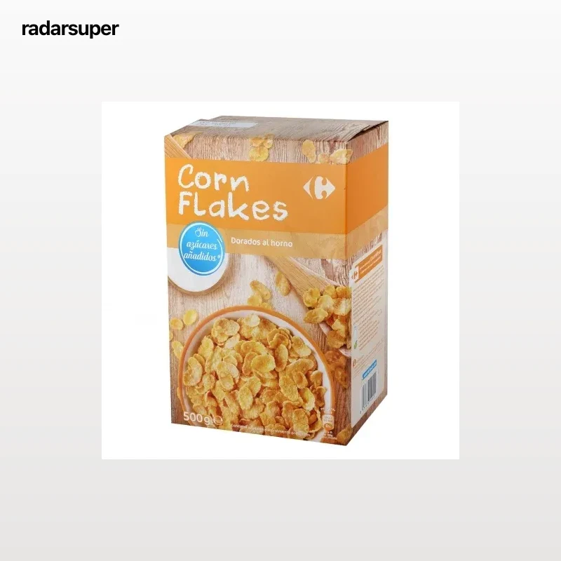 Cereales de maíz sin azúcar añadido Corn Flakes Carrefour 500 g.