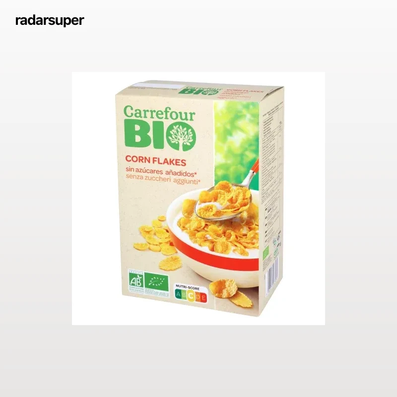 Cereales ecológicos Corn Flakes Carrefour Bio 500 g.