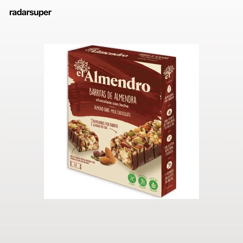 Cereales en Barritas con Almendras y Chocolate con Leche El Almendro 100 gr.