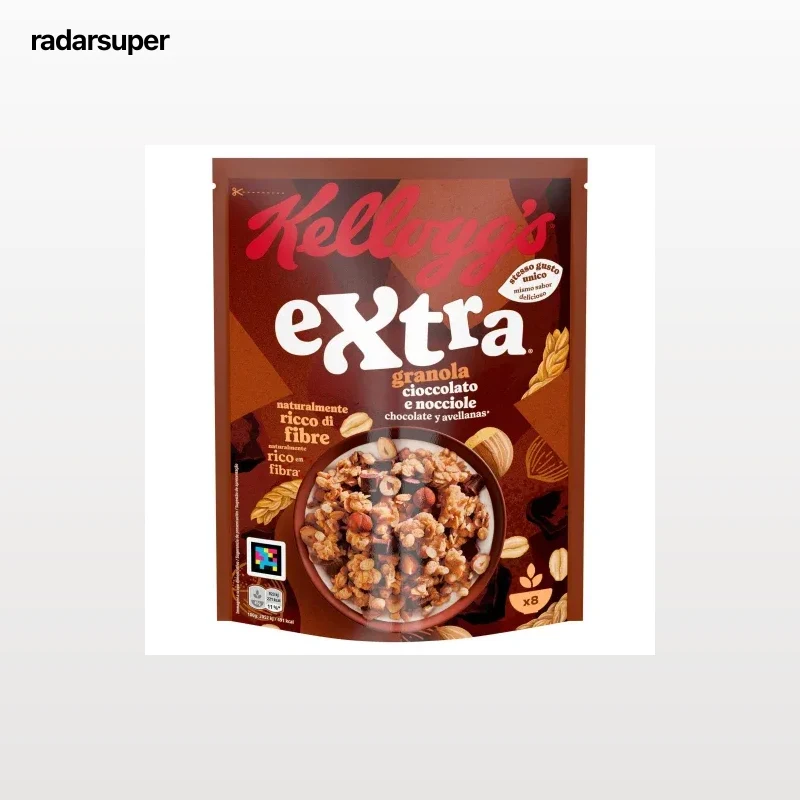 Cereales integrales con chocolate y avellana Extra Kellogg's 375 g.