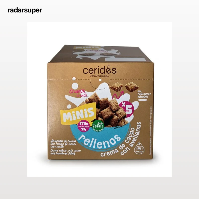 Cereales mini rellenos de cacao y avellanas Cerides 175g