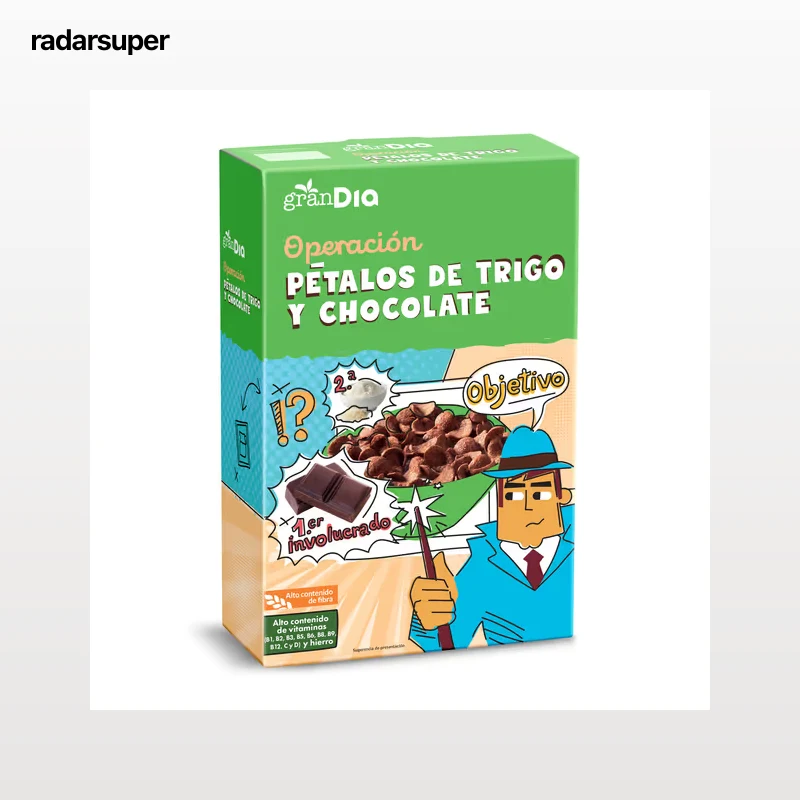 Cereales de pétalos de trigo y chocolate Gran Dia 500 g