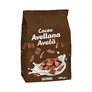 Cereales rellenos de cacao y avellana