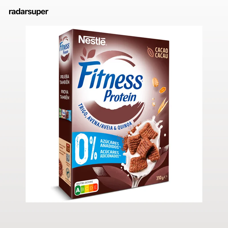 Cereales de trigo, avena y quinoa integral con cacao proteína Nestlé Fitness 310 g