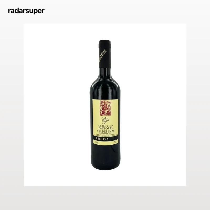 CERRO DE LOS PASTORES  Vino tinto reserva con D.O. Valdepeñas botella 75 cl.