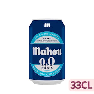 Cerveza 0,0% sin alcohol rubia Mahou