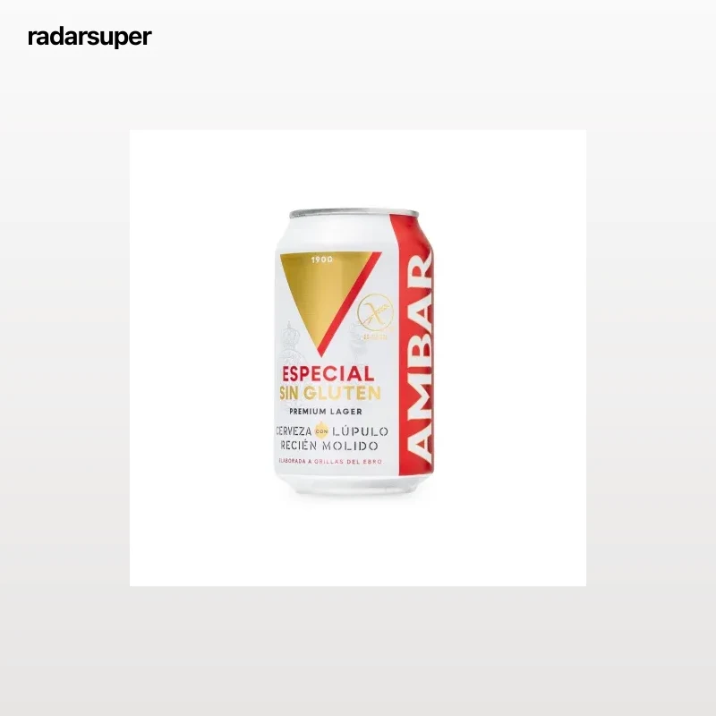 Cerveza Ambar Lager especial sin gluten lata 33 cl.