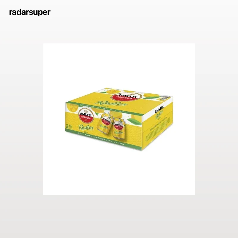 Cerveza Amstel radler con zumo natural de limón pack 12 latas 33 cl.