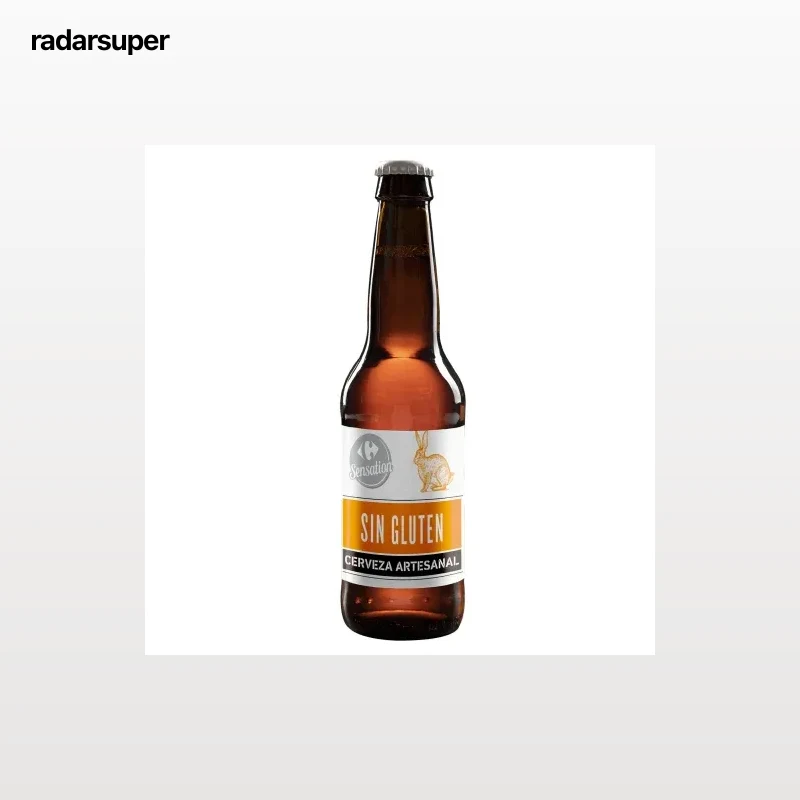 Cerveza artesana Carrefour Sensation sin gluten botella 33 cl.
