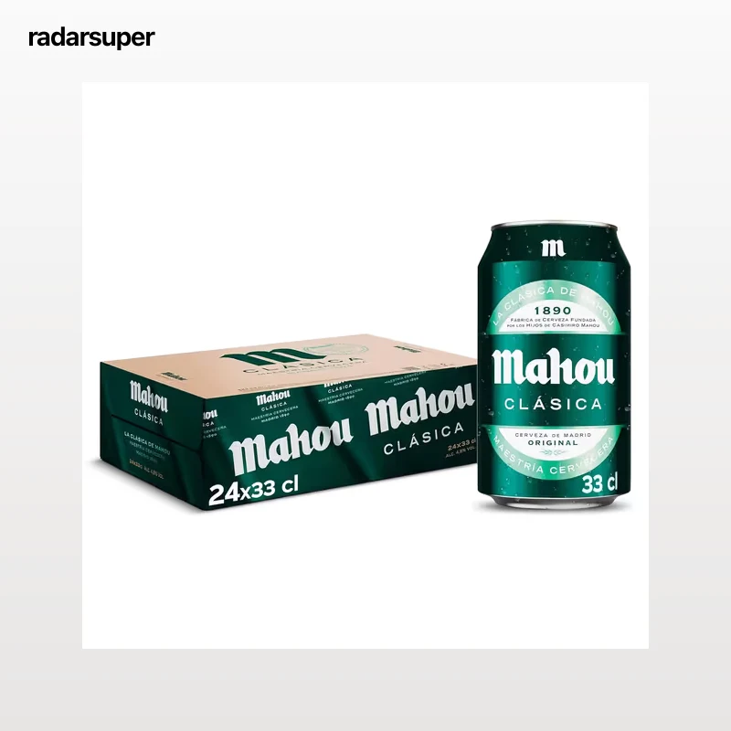 Cerveza clásica Mahou pack 24 x 33 cl