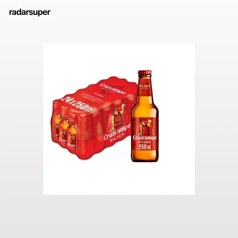 Cerveza Cruzcampo pilsen pack 24 botellas 25 cl.