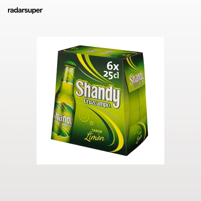 Cerveza Cruzcampo Shandy sabor limón pack 6 botellas 25 cl.
