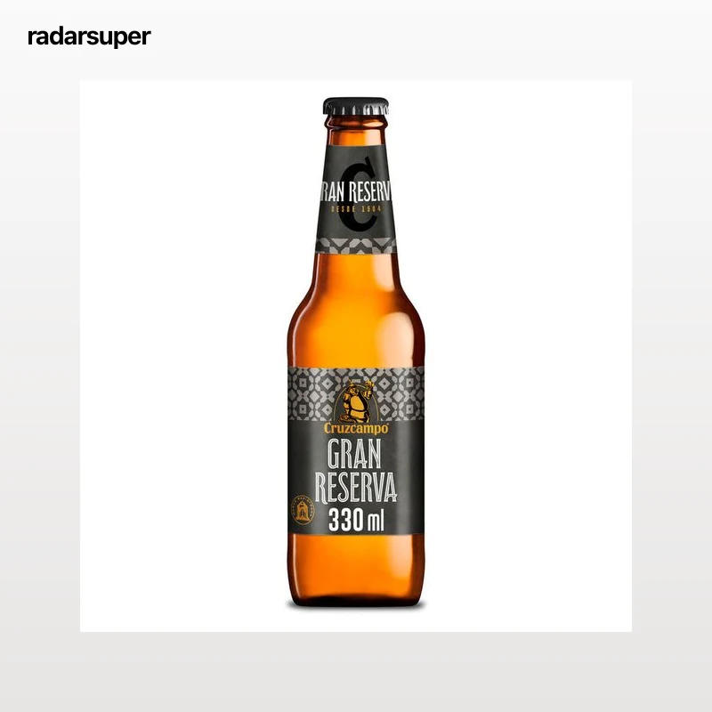 Cerveza dorada Cruzcampo Gran Reserva botella 33cl