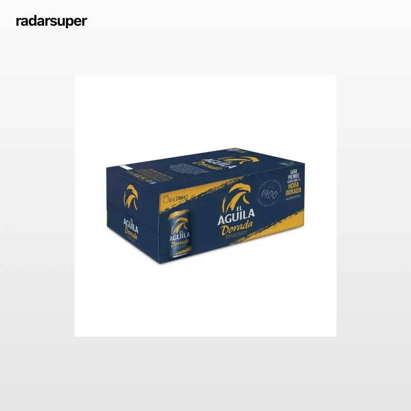 Cerveza El Aguida Dorada pack 12 latas 33 cl.