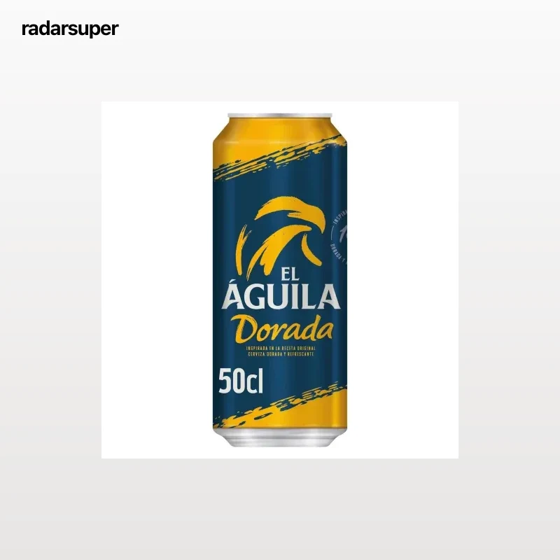 Cerveza El Aguila dorada lata 50 cl.