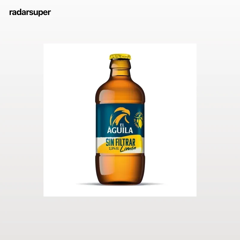 Cerveza El águila sin filtrar limón botella 33 cl.