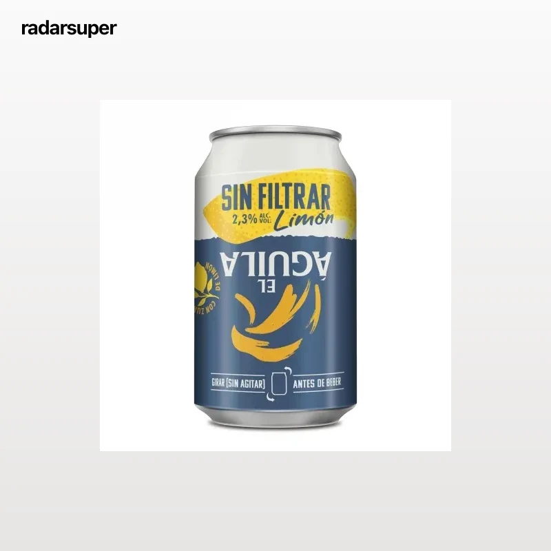 Cerveza El águila sin filtrar limón lata 33 cl.