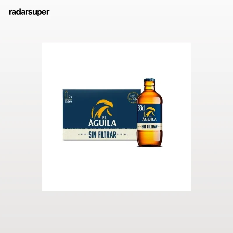 Cerveza El Águila sin filtrar pack 12 botellas 33 cl.